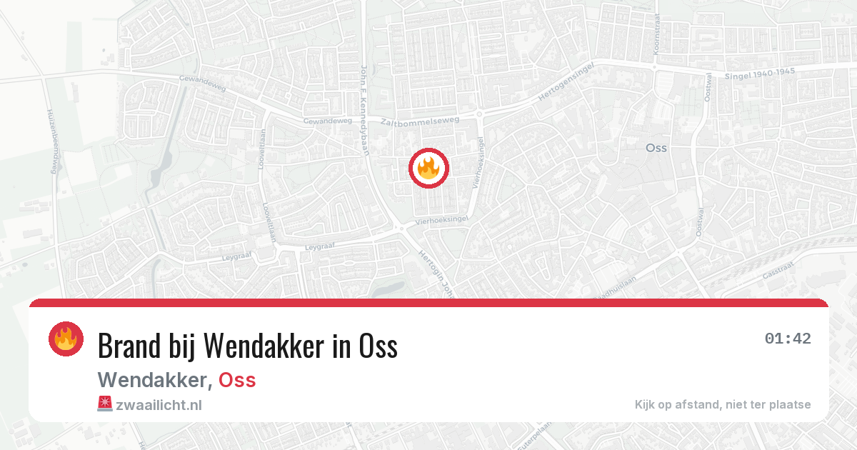 Brand bij Wendakker in Oss — 19 jul 2026