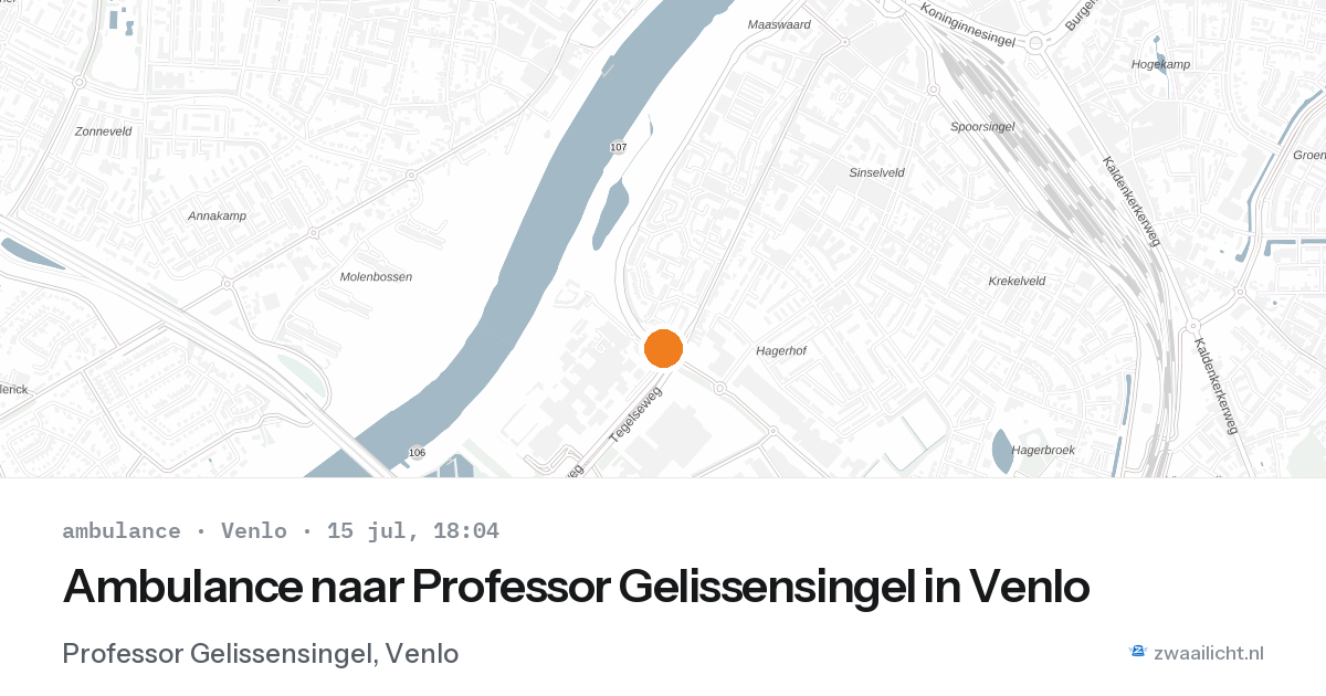 Ambulance naar Professor Gelissensingel in Venlo — 15 jul 2026