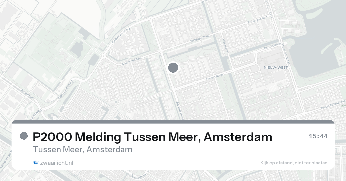 P2000 Melding Tussen Meer, Amsterdam — 7 feb 2026