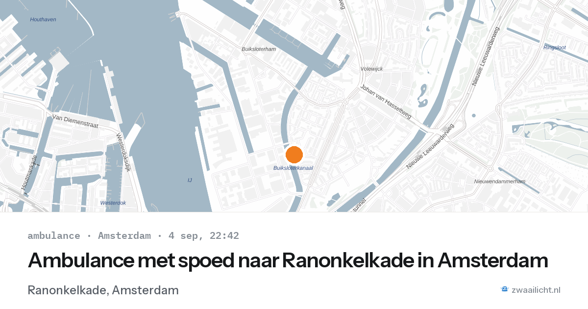 Ambulance met spoed naar Ranonkelkade in Amsterdam — 4 sep 2026