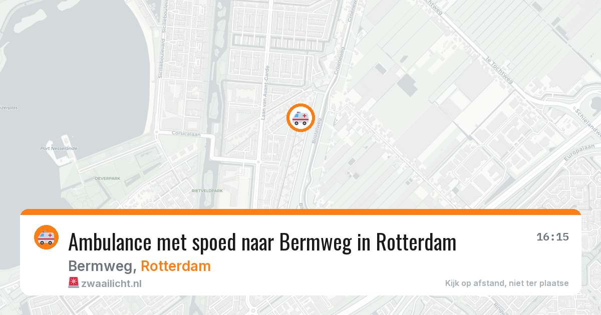 Ambulance met spoed naar Bermweg in Rotterdam — 24 jun 2026