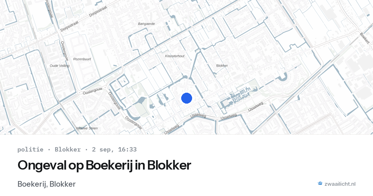 Ongeval op Boekerij in Blokker — 2 sep 2026