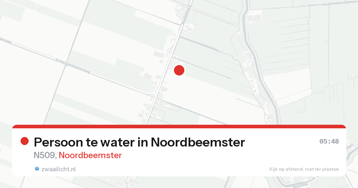 Persoon te water in Noordbeemster — 21 aug 2026