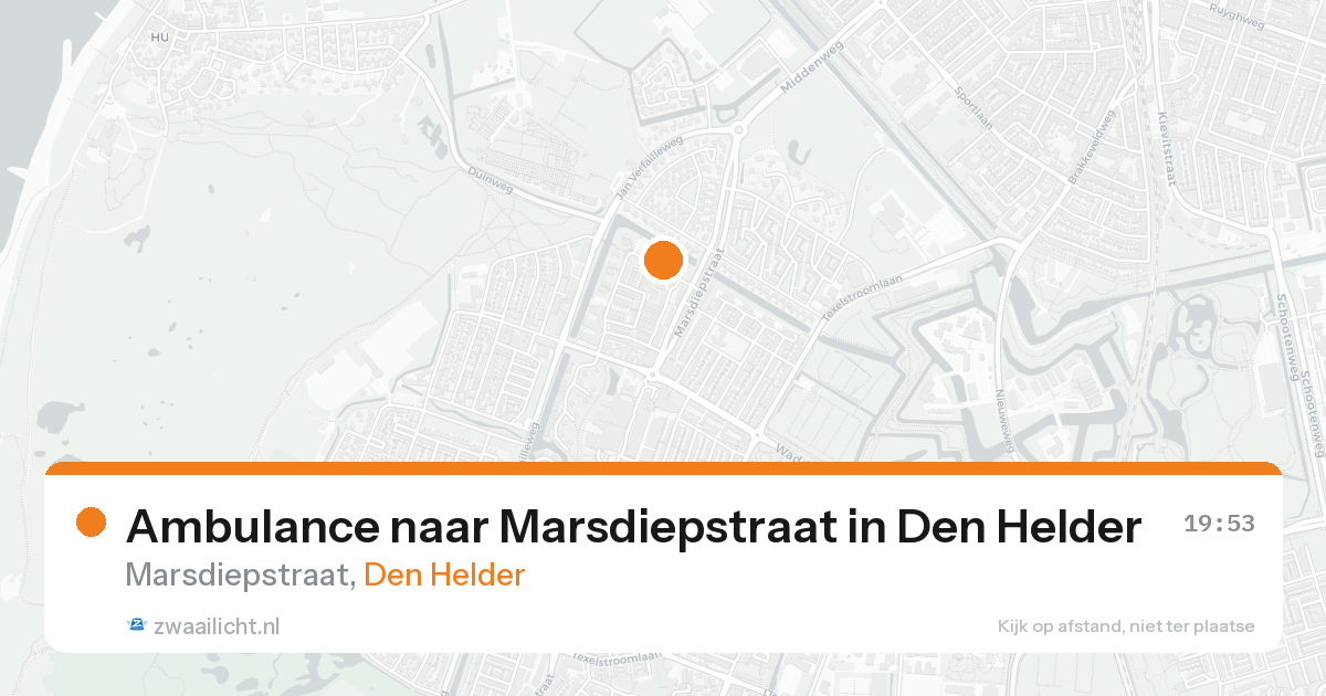 Ambulance naar Marsdiepstraat in Den Helder — 20 aug 2026