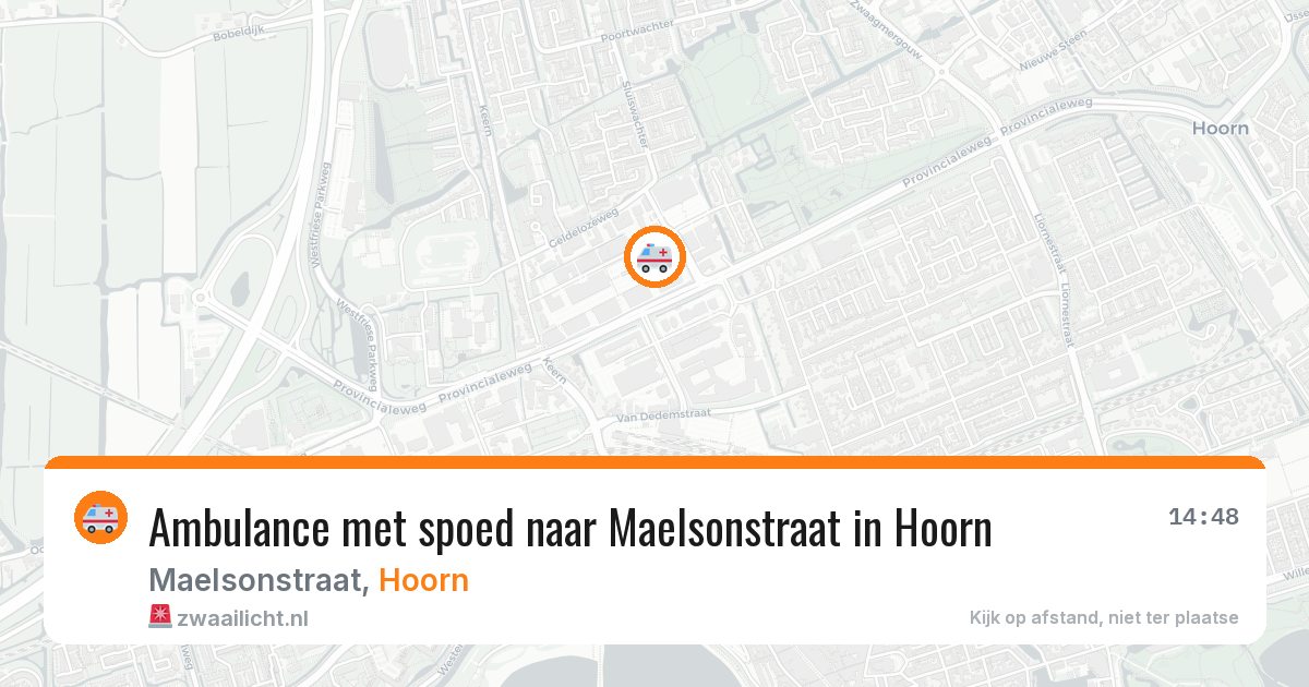 Ambulance met spoed naar Maelsonstraat in Hoorn — 7 jun 2026