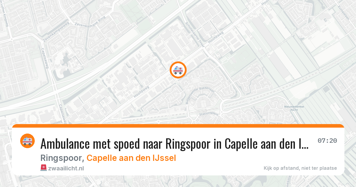 Ambulance met spoed naar Ringspoor in Capelle aan den IJssel — 26 mei 2026
