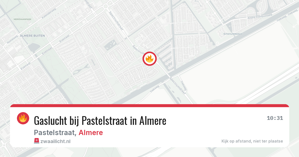 Gaslucht bij Pastelstraat in Almere — 15 mei 2026