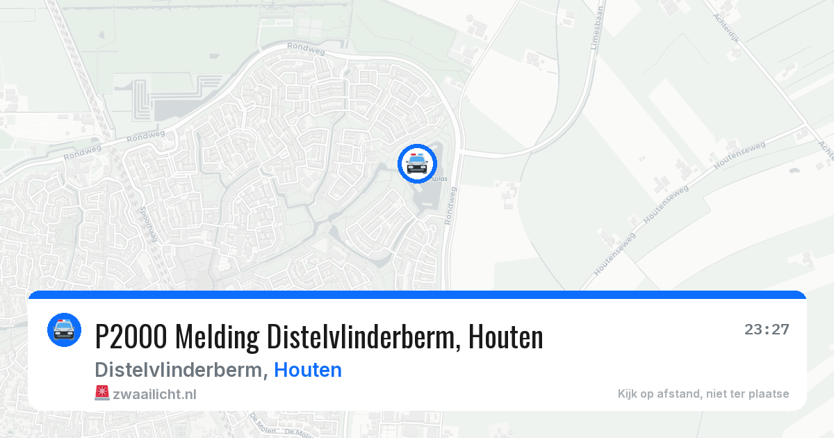 P2000 Melding Distelvlinderberm, Houten — 19 jun 2026
