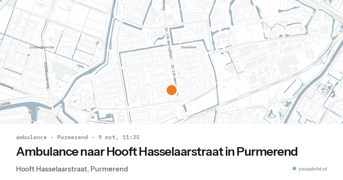 Ambulance naar Hooft Hasselaarstraat in Purmerend — 9 mrt 2026