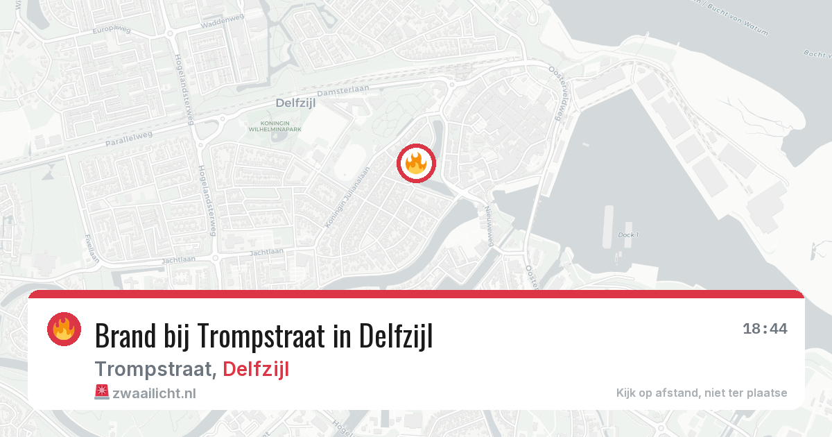Brand bij Trompstraat in Delfzijl — 29 jun 2026