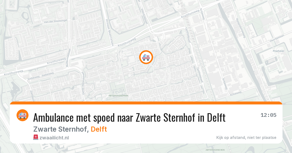 Ambulance met spoed naar Zwarte Sternhof in Delft — 15 mrt 2026