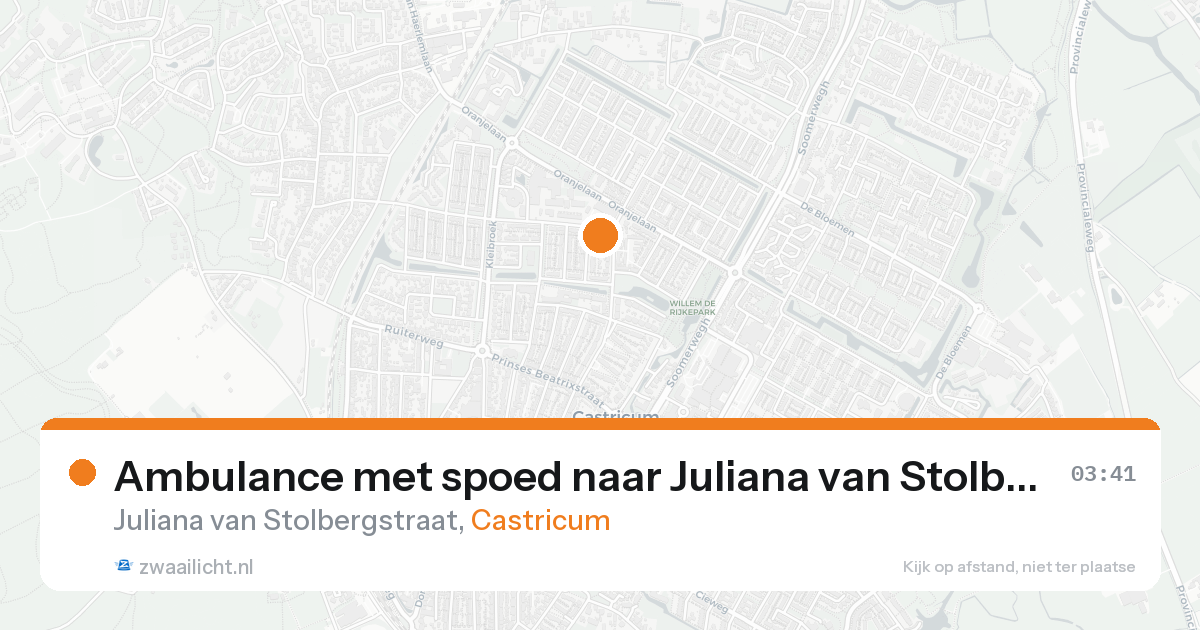 Ambulance met spoed naar Juliana van Stolbergstraat in Castricum — 21 aug 2026