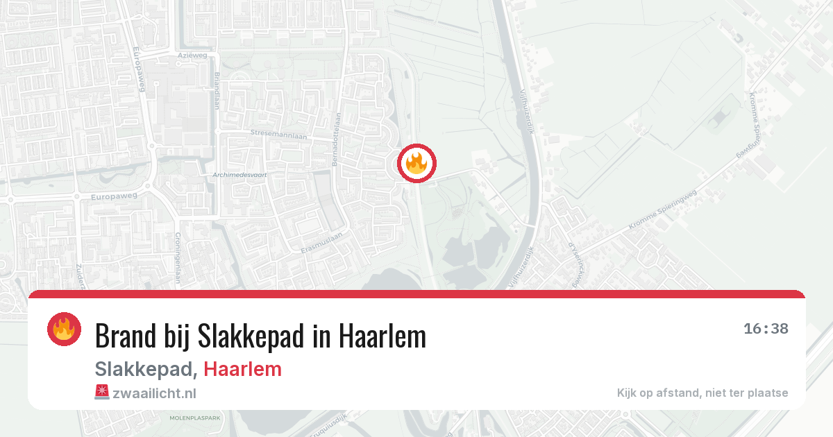 Brand bij Slakkepad in Haarlem — 27 apr 2026