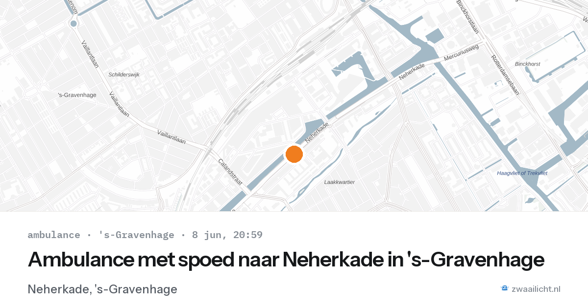 Ambulance met spoed naar Neherkade in 's-Gravenhage — 8 jun 2026