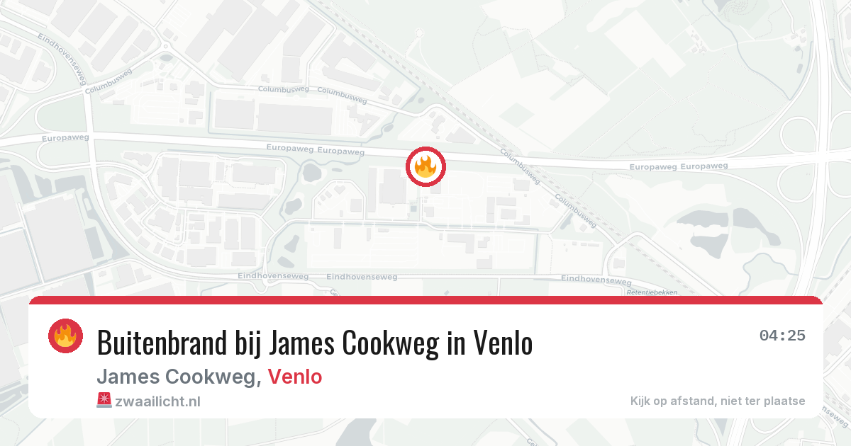 Buitenbrand bij James Cookweg in Venlo — 22 apr 2026
