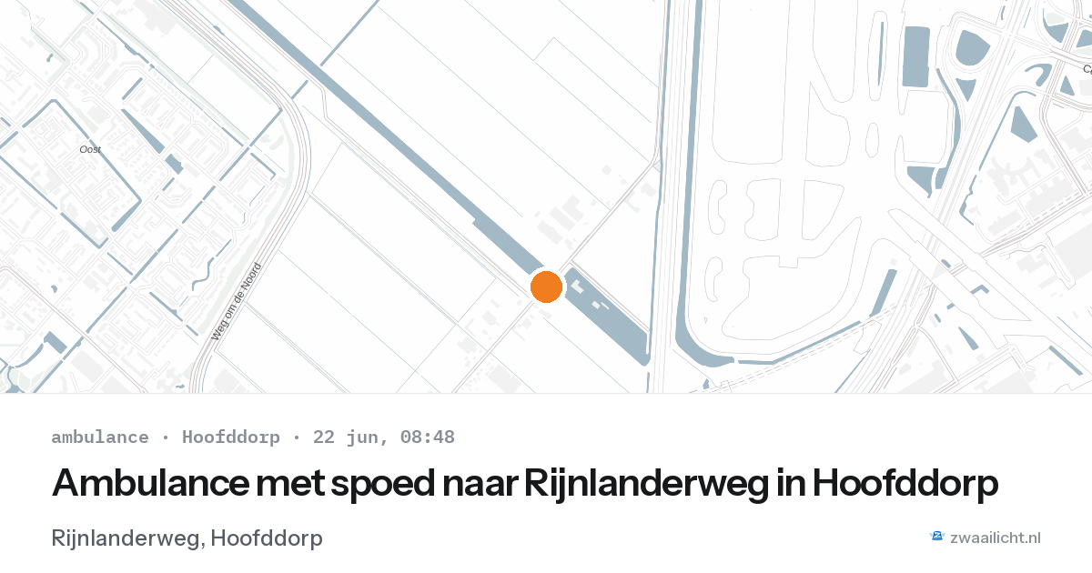 Ambulance met spoed naar Rijnlanderweg in Hoofddorp — 22 jun 2026