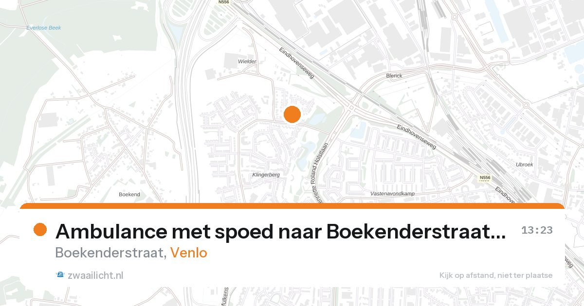 Ambulance met spoed naar Boekenderstraat in Venlo — 14 aug 2026
