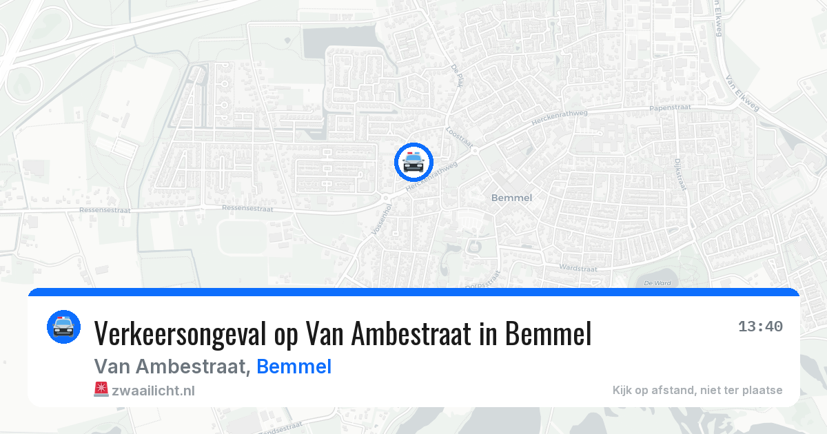 Verkeersongeval op Van Ambestraat in Bemmel — 24 apr 2026