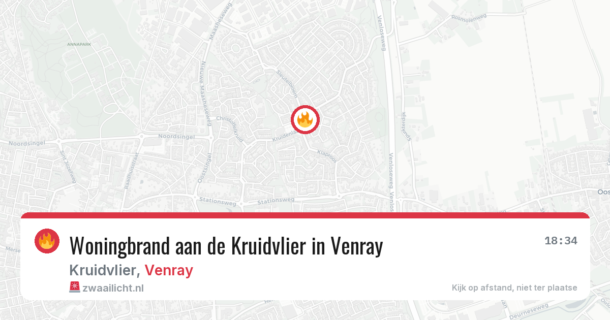 Woningbrand aan de Kruidvlier in Venray — 6 feb 2026