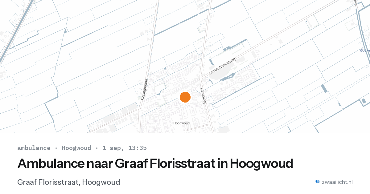Ambulance naar Graaf Florisstraat in Hoogwoud — 1 sep 2026