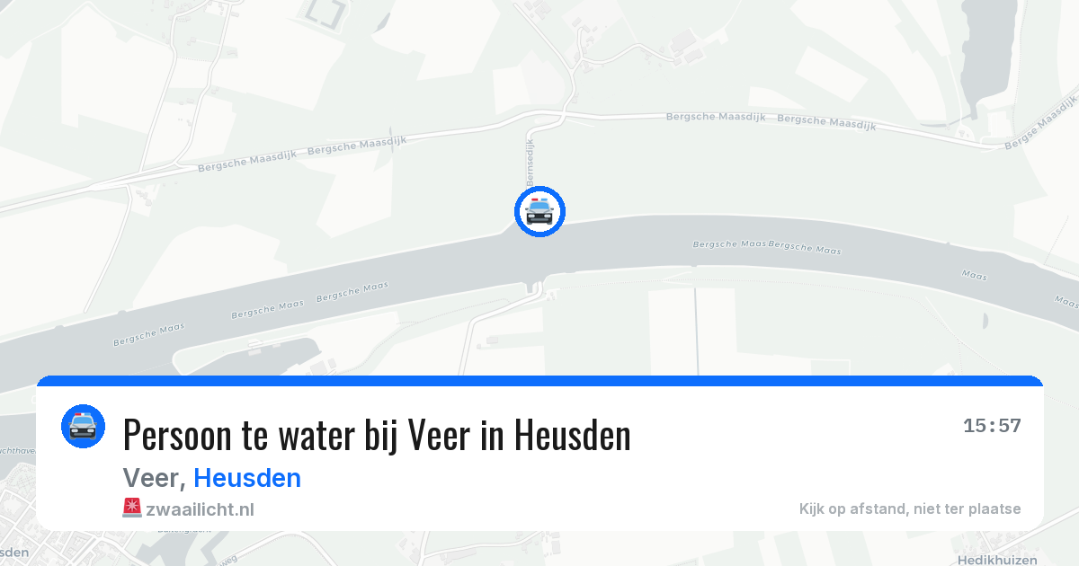 Persoon te water bij Veer in Heusden — 8 mei 2026