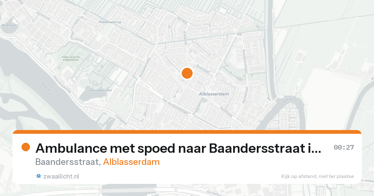 Ambulance met spoed naar Baandersstraat in Alblasserdam — 19 aug 2026