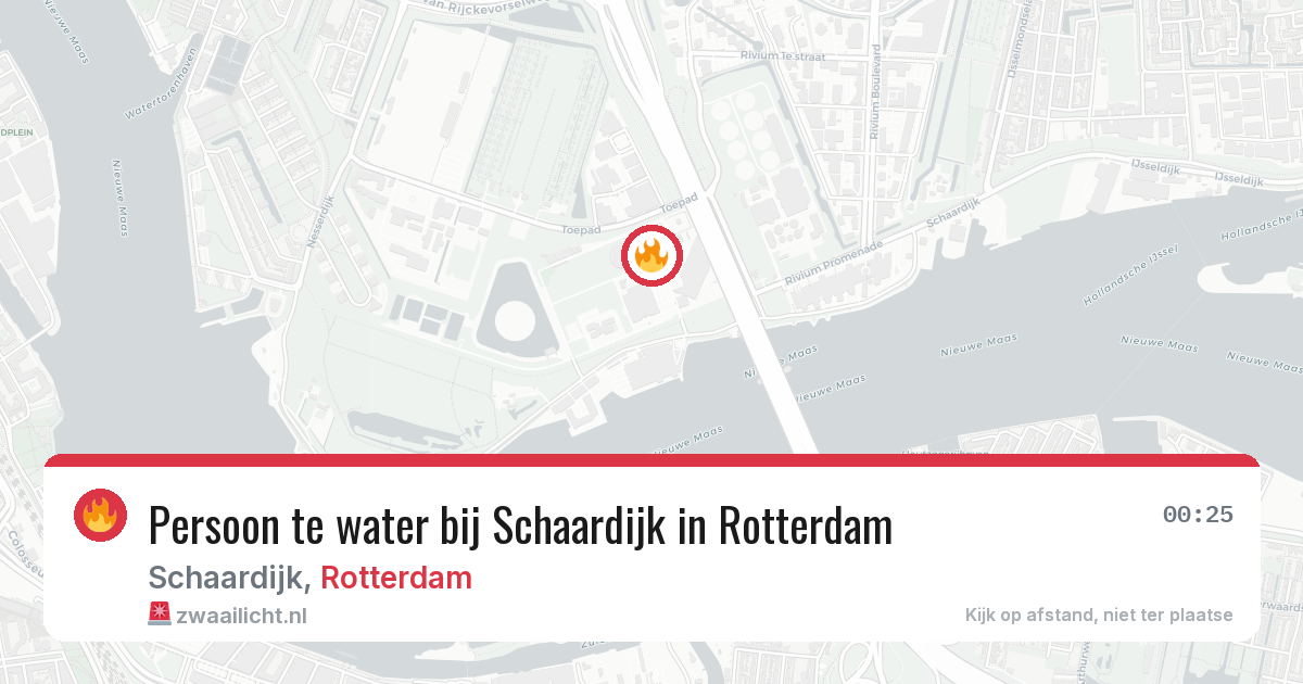 Persoon te water bij Schaardijk in Rotterdam — 20 jun 2026