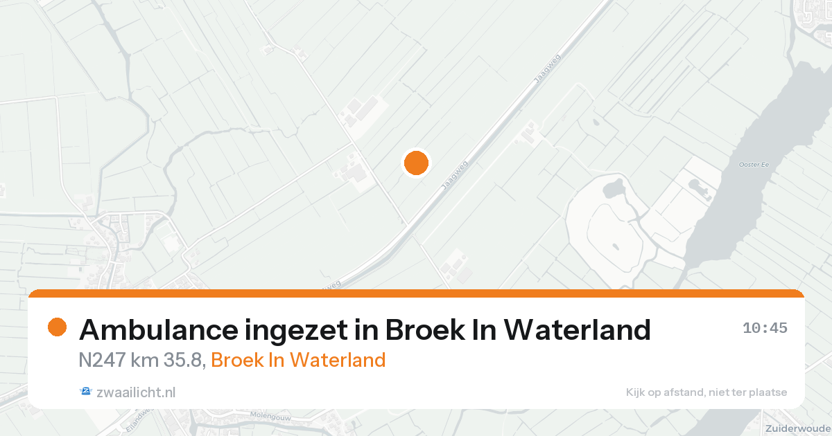 Ambulance ingezet in Broek In Waterland — 20 aug 2026