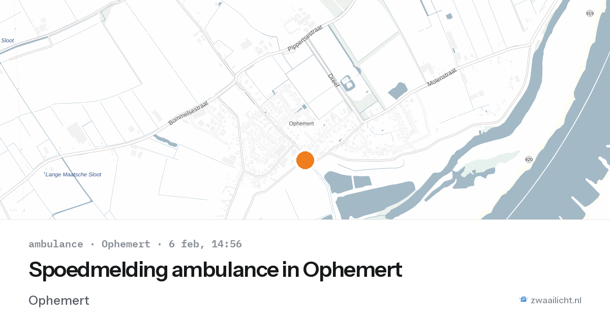 Spoedmelding ambulance in Ophemert — 6 feb 2026