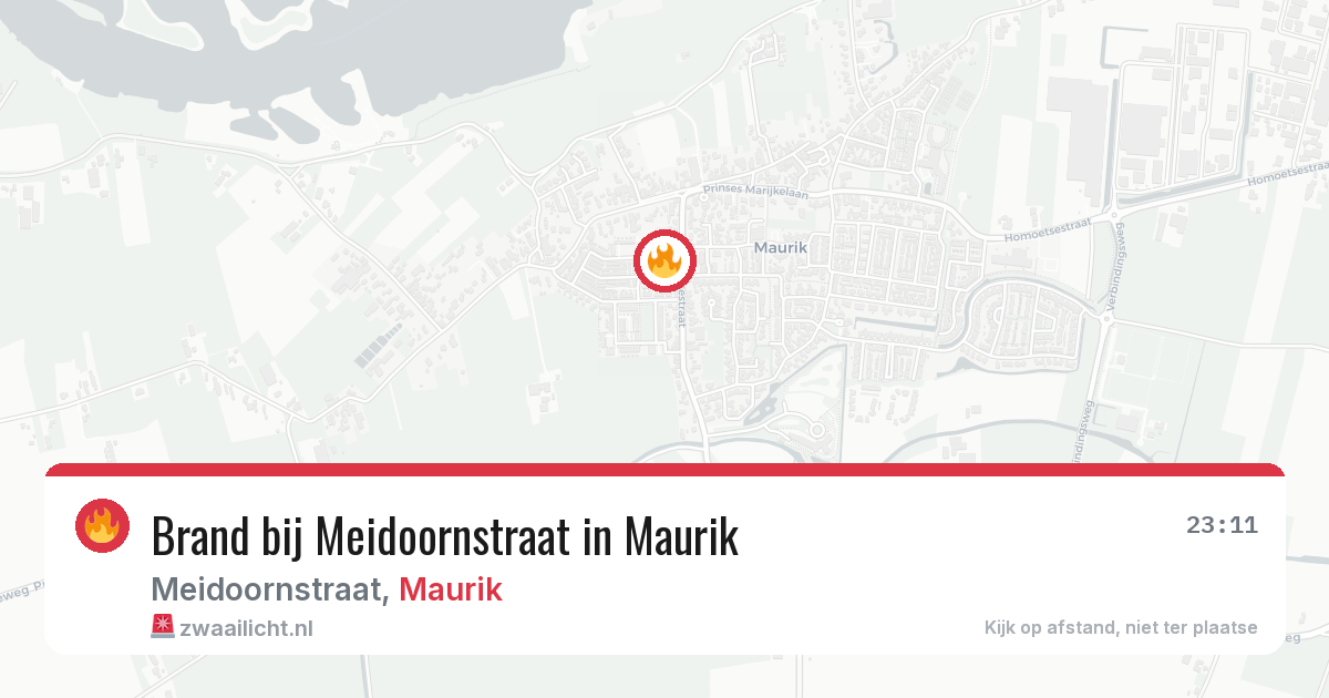 Brand bij Meidoornstraat in Maurik — 1 jul 2026