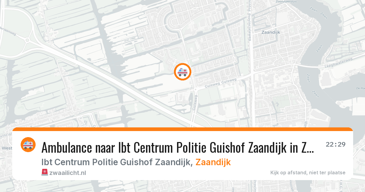 Ambulance naar Ibt Centrum Politie Guishof Zaandijk in Zaandijk — 3 aug 2026