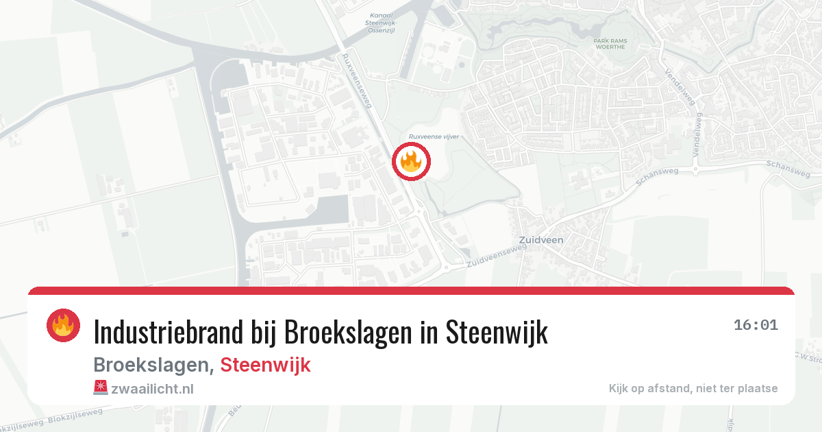 Industriebrand bij Broekslagen in Steenwijk — 24 jun 2026