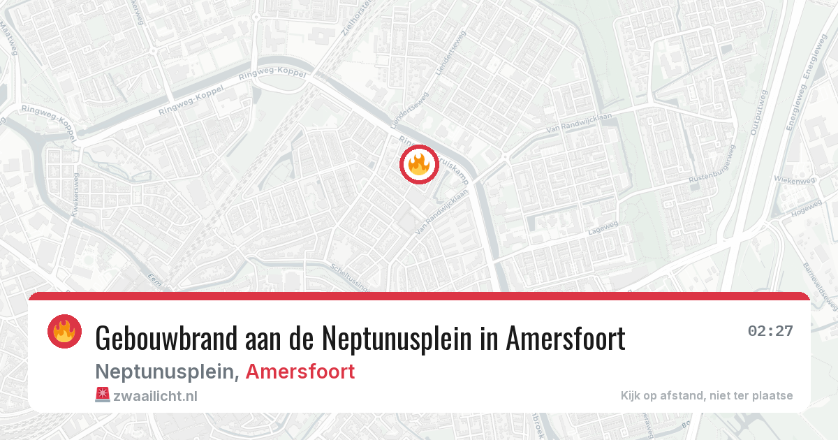 Gebouwbrand aan de Neptunusplein in Amersfoort — 19 mei 2026
