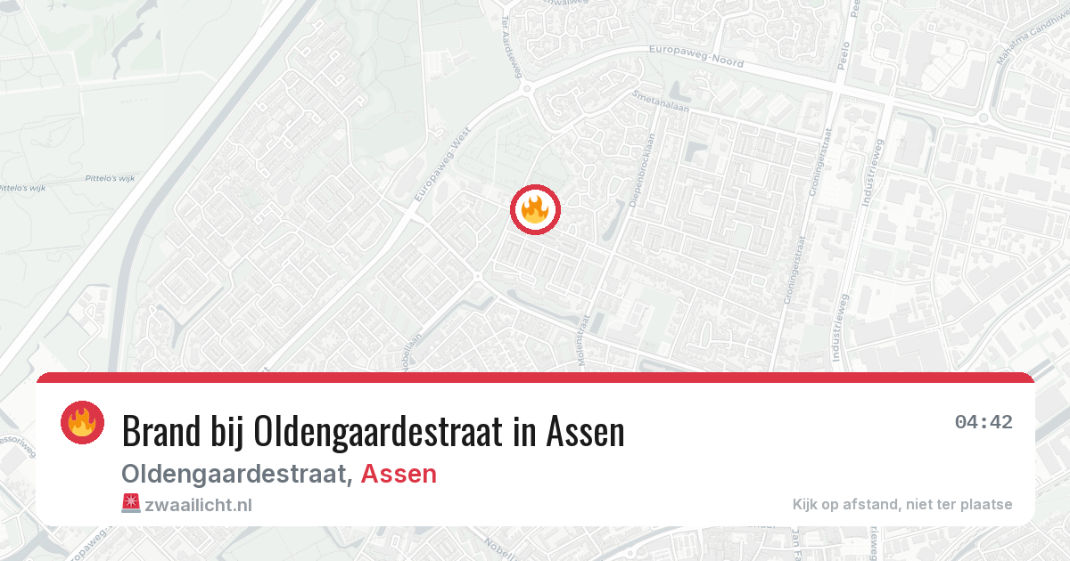 Brand bij Oldengaardestraat in Assen — 10 jul 2026