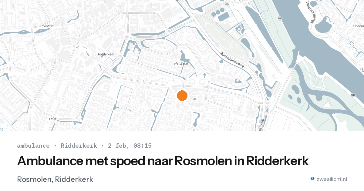 Ambulance met spoed naar Rosmolen in Ridderkerk — 2 feb 2026