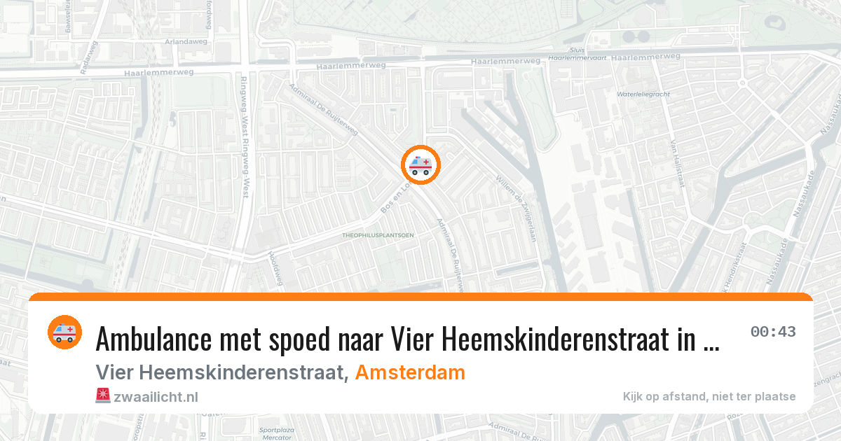 Ambulance met spoed naar Vier Heemskinderenstraat in Amsterdam — 1 mei 2026