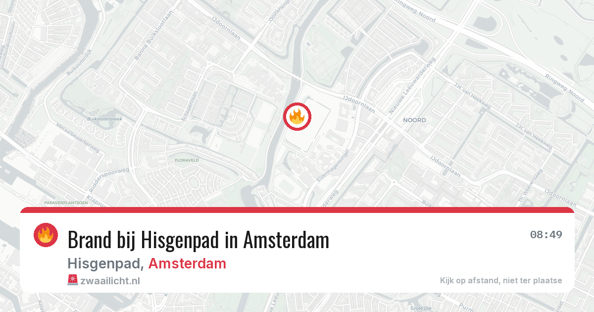 Brand bij Hisgenpad in Amsterdam — 19 mrt 2026