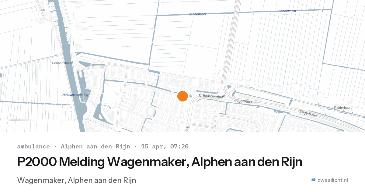 P2000 Melding Wagenmaker, Alphen aan den Rijn — 15 apr 2026