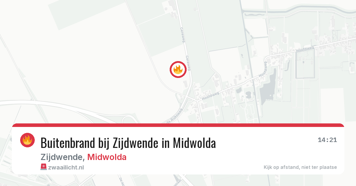 Buitenbrand bij Zijdwende in Midwolda — 26 feb 2026
