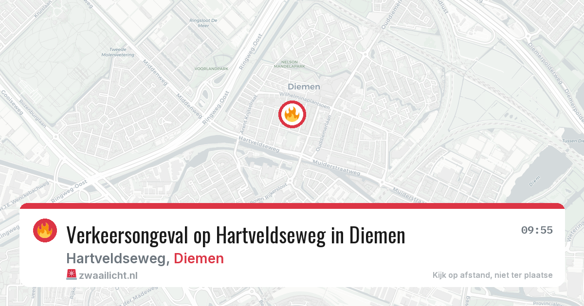 Verkeersongeval op Hartveldseweg in Diemen — 4 aug 2026