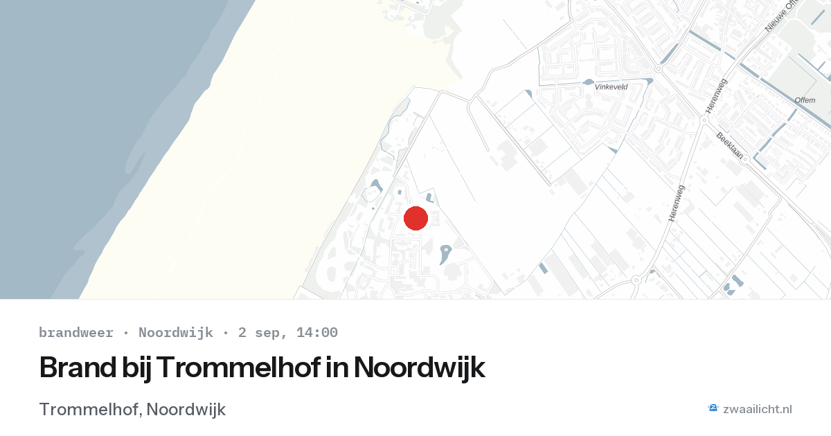 Brand bij Trommelhof in Noordwijk — 2 sep 2026