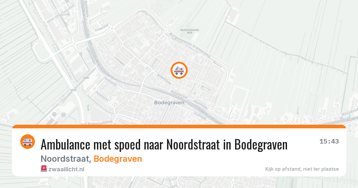 Ambulance met spoed naar Noordstraat in Bodegraven — 23 mrt 2026