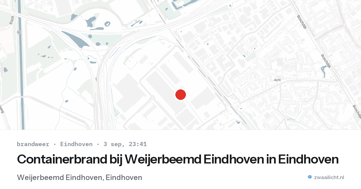 Containerbrand bij Weijerbeemd Eindhoven in Eindhoven — 3 sep 2026