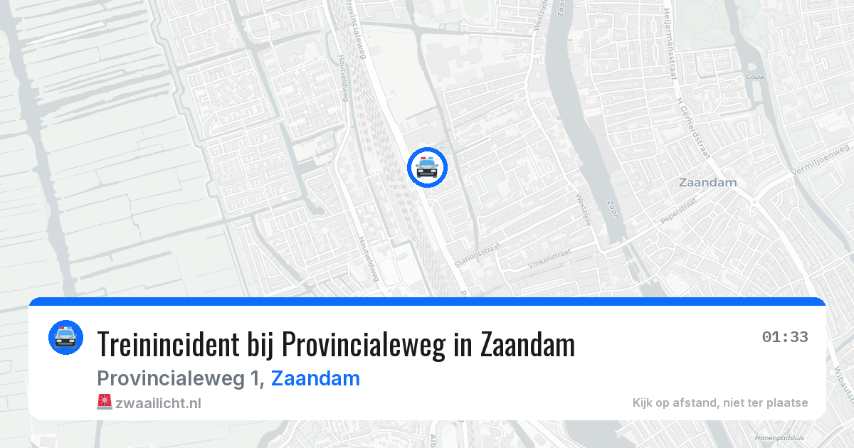 Treinincident bij Provincialeweg in Zaandam — 31 mrt 2026