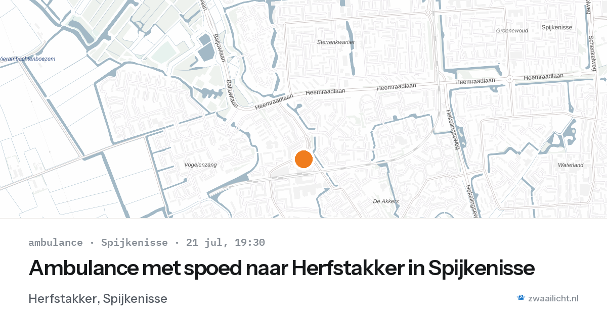 Ambulance met spoed naar Herfstakker in Spijkenisse — 21 jul 2026