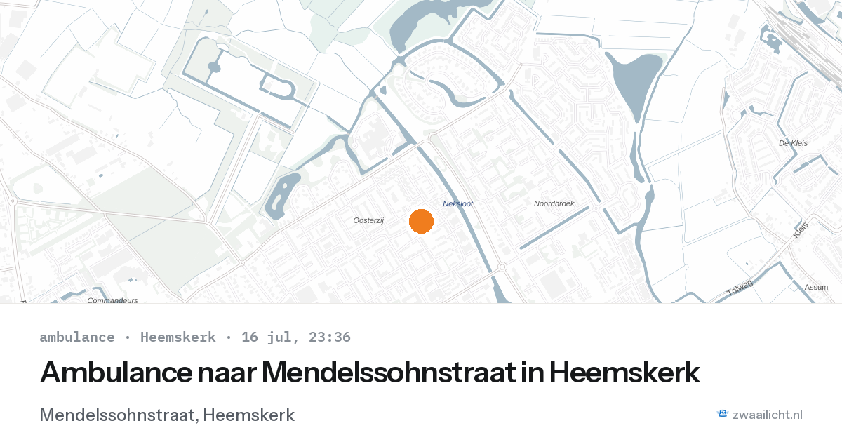 Ambulance naar Mendelssohnstraat in Heemskerk — 16 jul 2026