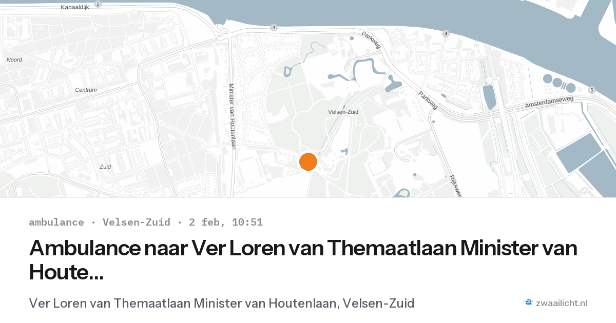 Ambulance naar Ver Loren van Themaatlaan Minister van Houtenlaan in Velsen-Zuid — 2 feb 2026