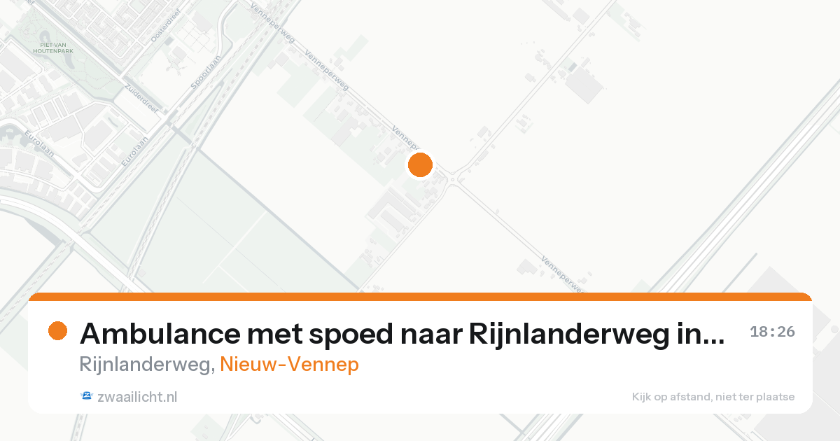 Ambulance met spoed naar Rijnlanderweg in Nieuw-Vennep — 18 mei 2026