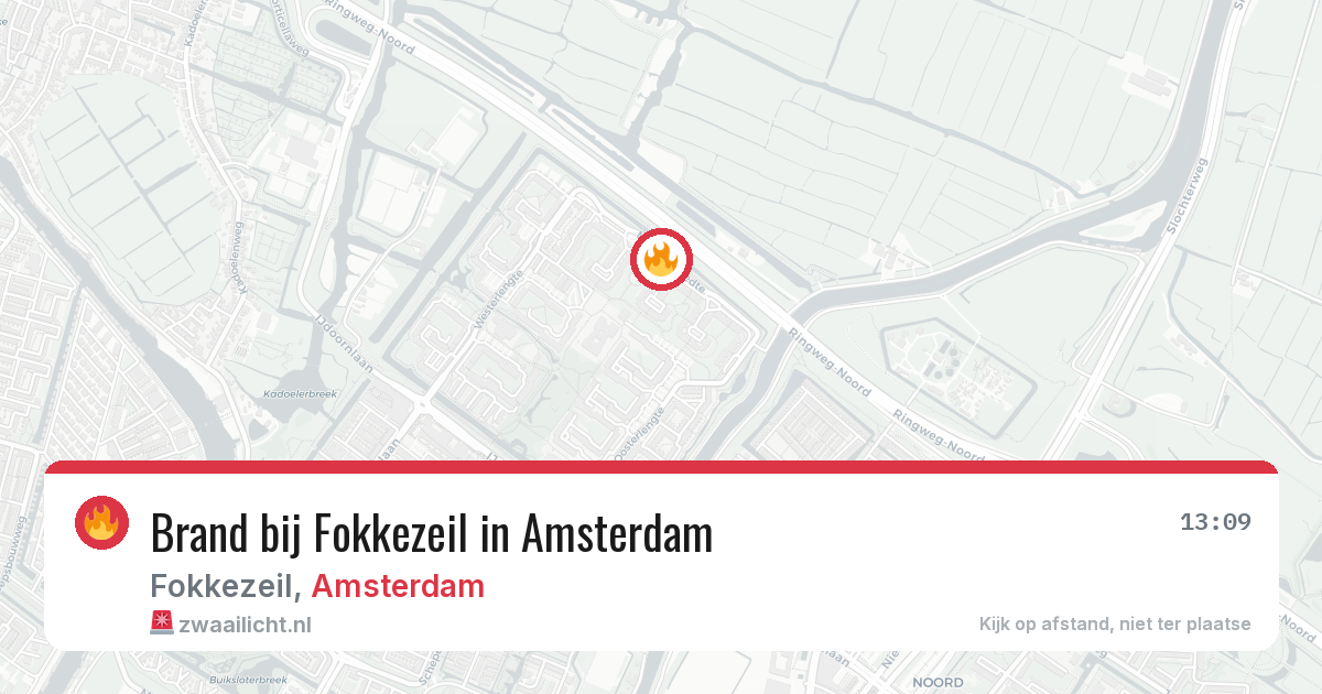 Brand bij Fokkezeil in Amsterdam — 6 jul 2026
