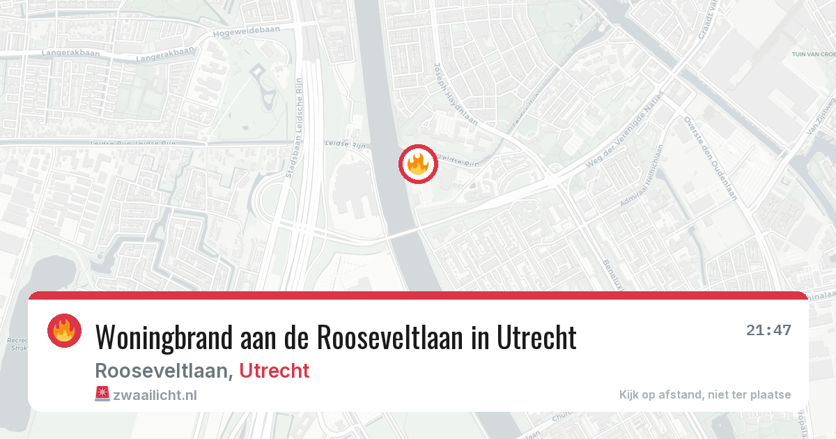 Woningbrand aan de Rooseveltlaan in Utrecht — 1 jul 2026